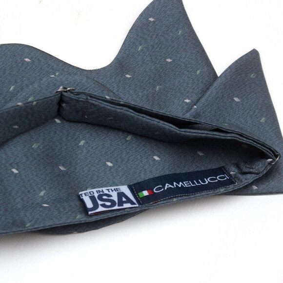 NWT Men's Self tied Bow Tie Dusty Blue Silk Butterfly Bowtie big bow tie S549 - Picture 7 of 9